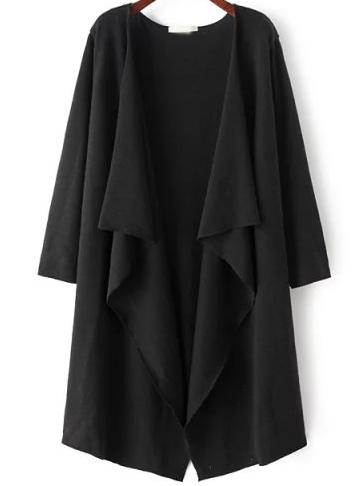 Shein Black Long Sleeve Loose Casual Cardigan