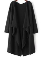 Shein Black Long Sleeve Loose Casual Cardigan