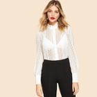 Shein Frilled Neckline Buttoned Shirt