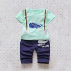 Shein Toddler Girls Letter And Fish Print Tee With Pants