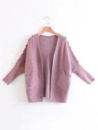 Shein Criss Cross Shoulder Batwing Sleeve Cardigan