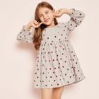 Shein Toddler Girls Strawberry Print Ruffle Trim Dress