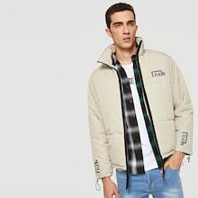 Shein Men Zip Up Drawstring Cuff Coat