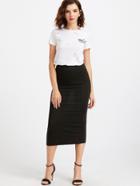 Shein Black Knit Sheath Midi Skirt