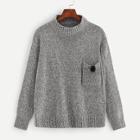 Shein Pom Pom Pocket Drop Shoulder Sweater