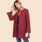 Shein Laser Cut Open Front Coat