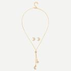 Shein Moon & Star Pendant Necklace & Stud Earrings