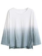 Shein Ombre Drop Shoulder High Low T-shirt