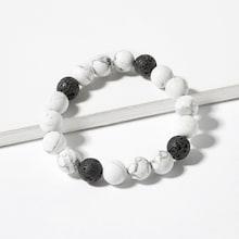 Shein Two Tone Marble Pattern Beaded Bracelet