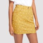 Shein High Waist Pocket Patched Dot Skirt