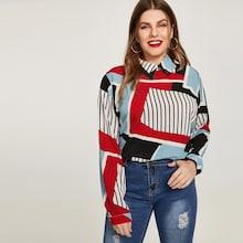 Shein Plus Random Print Blouse