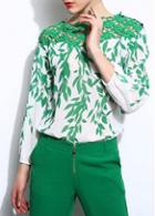 Rosewe Stunning Leaves Print Long Sleeve T Shirt For Lady