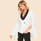 Shein Button Detail Split Sleeve Blazer