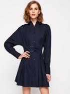 Shein Drop Shoulder O-ring Belt Detail Shirt Dress