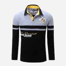 Shein Men Letter Print Striped Polo Shirt