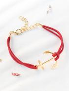 Shein Red Anchor And Chain Detail Bracelet
