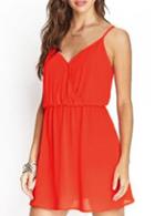 Rosewe Attractive Strap Design Red Chiffon A Line Dress