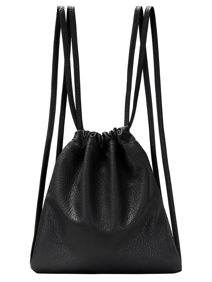 Shein Black Double Drawstrings Backpack