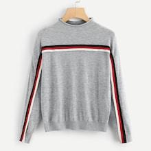 Shein Striped Tape Panel Jumper