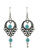 Shein Antique Silver Turquoise Drop Earrings
