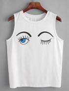 Shein Wink Eyes Print Tank Top