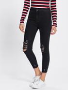 Shein Ripped Knee And Hem Crop Jeans