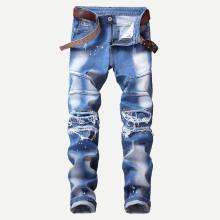 Shein Men Paint Splatter Destroyed Jeans