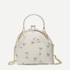Shein Floral Decor Kisslock Chain Bag