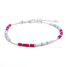 Shein Two Tone Beaded Chain Anklet