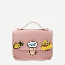 Shein Push Lock Detail Cartoon Chain Bag