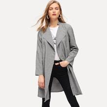 Shein Waterfall Solid Long Coat