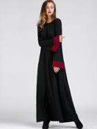 Shein Contrast Cuff Long Hijab Dress