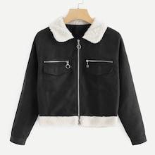 Shein Zip Decoration Collar Jacket