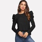 Shein Keyhole Back Leg-of-mutton Sleeve Top