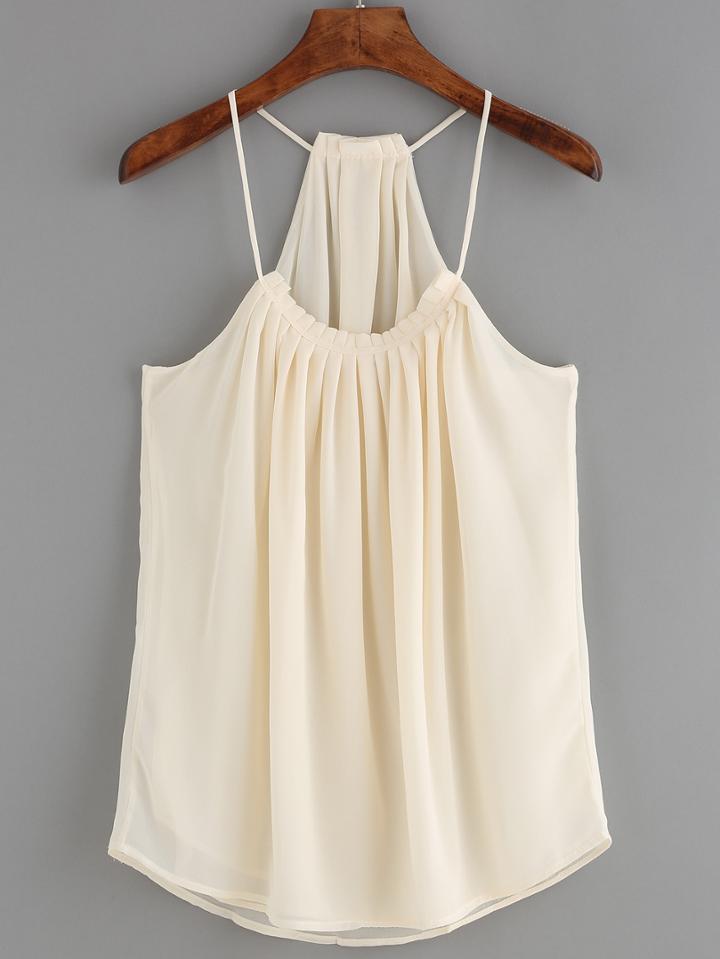 Shein Beige Spaghetti Strap Loose Cami Top