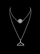Shein Geometric Flower Shape Charm Pendant Necklace