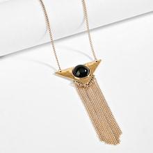 Shein Chain Tassel Triangle Pendant Necklace