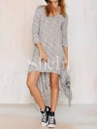 Shein Grey Round Neck Asymmetric Dress