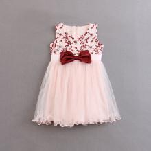 Shein Girls Bow Mesh Contrast Dress
