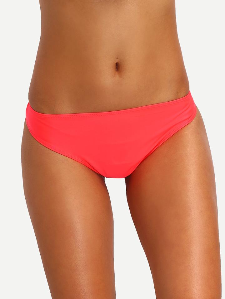 Shein Fluorescent Orange Low-rise Bikini Bottom