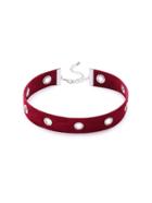 Shein Red Eyelet Around Velvet Choker Necklace