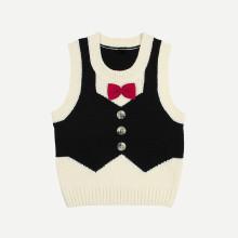 Shein Boys Tie Neck Button Decoration Vest