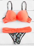Shein Printed Bustier Bikini Set