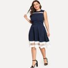 Shein Plus Sheer Mash Panel Dress