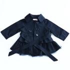 Shein Toddler Girls Contrast Mesh Self Tie Coat