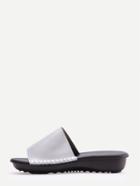 Shein Silver Faux Leather Mule Slippers