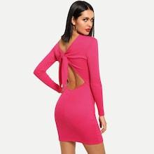 Shein Backless Knot Detail Skinny Dress