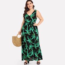 Shein Plus Tropical Print Long Line Dress