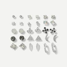 Shein Moon & Leaf Design Stud Earrings 15pairs