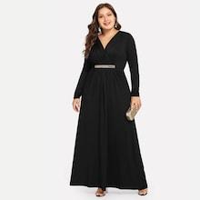 Shein Plus Plicated V-neck Dress